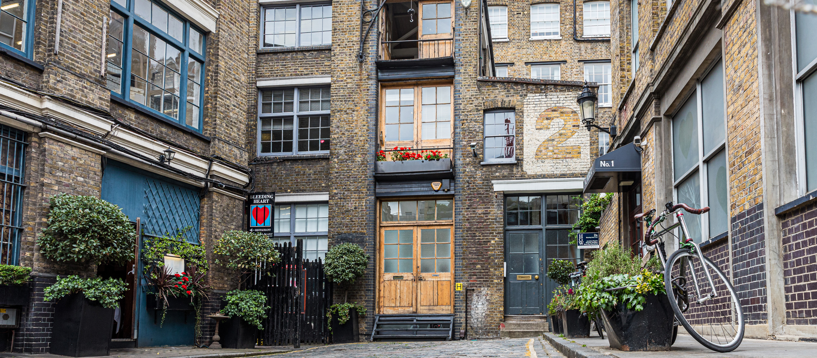 Historic London office courtyard at 2 Bleeding Heart Yard